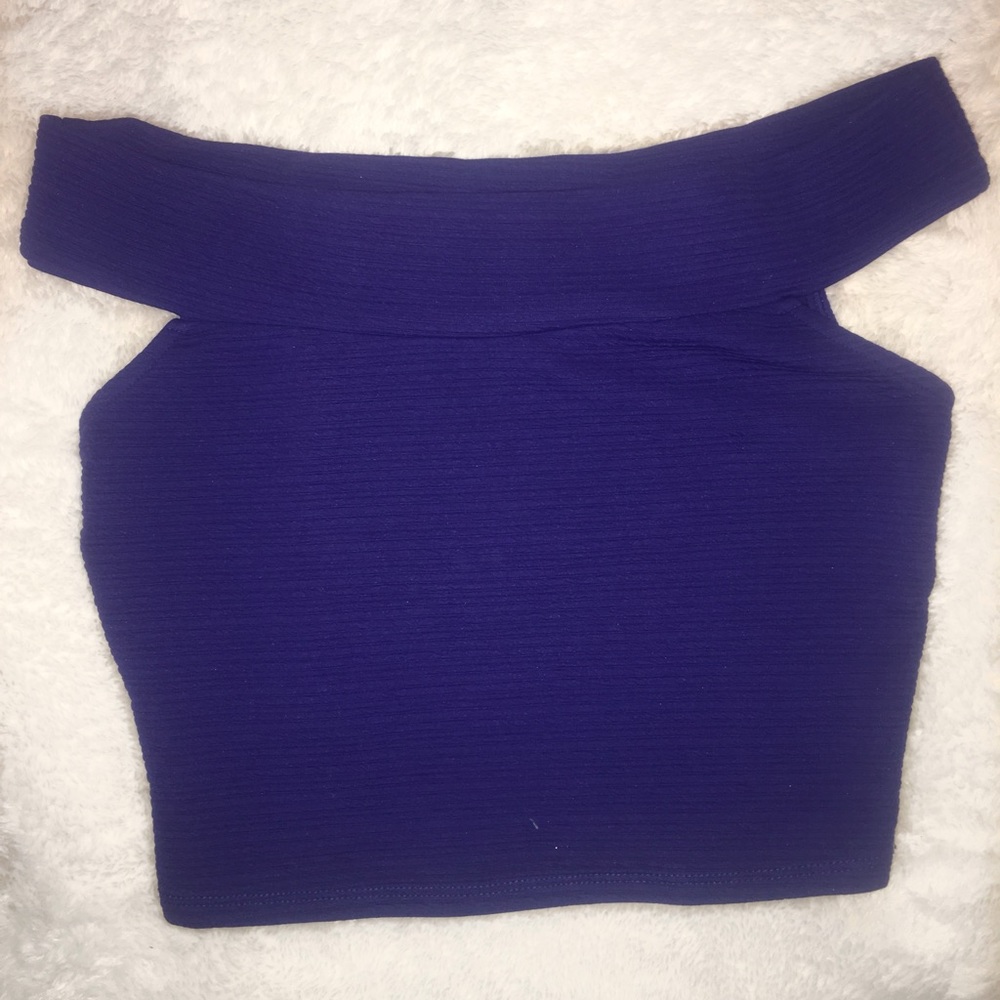Royal blue Off the shoulder crop top